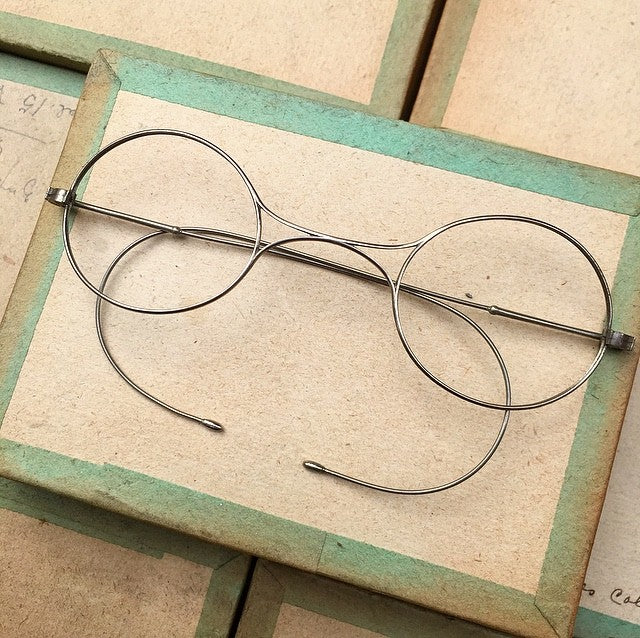 lunette ancienne métal XIX ème 1880 1870 titane paladium vue soleil solaire victor pilote retro large