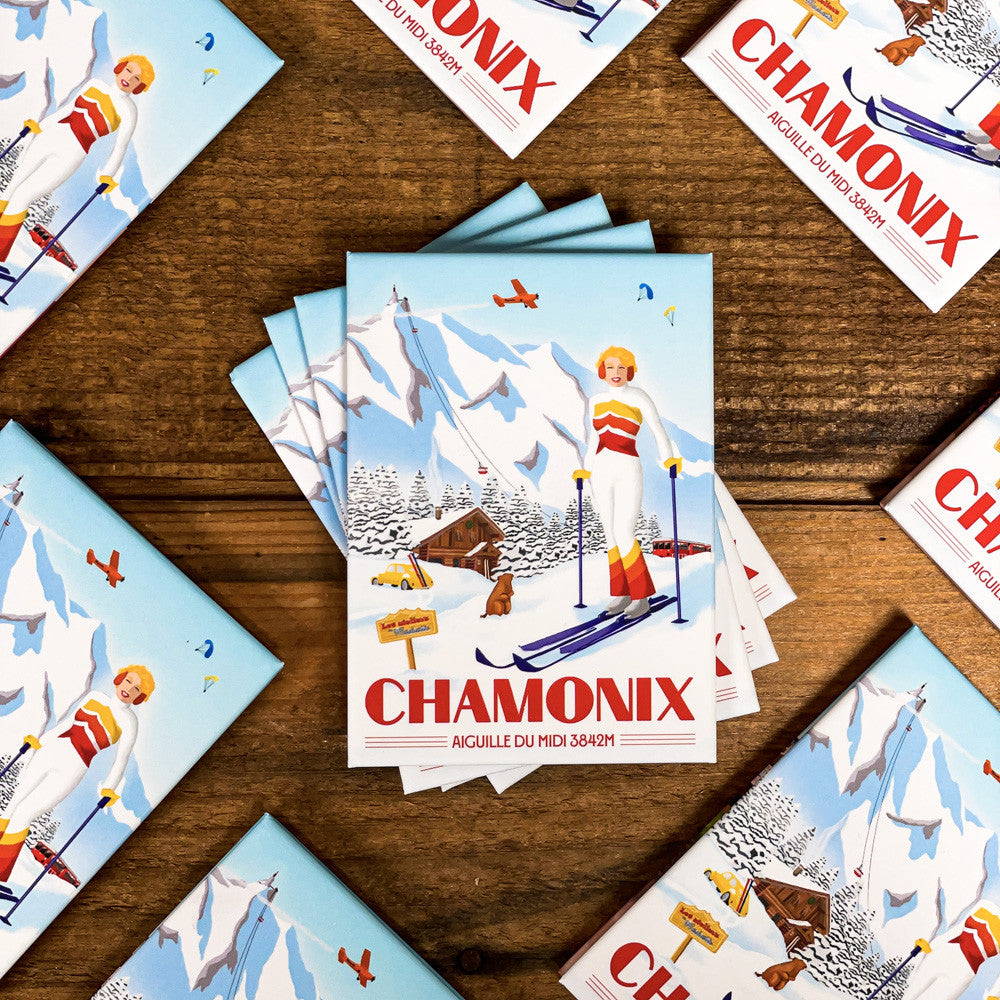 marinette magnet goodies aimant frigo collection merchandising chamonix ski montagne ateliers vintage lyon