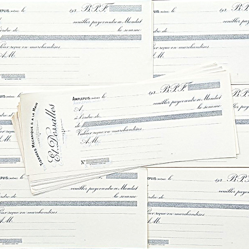 mandat ancien papier vintage entreprise tissage mécanique imprimerie 1930