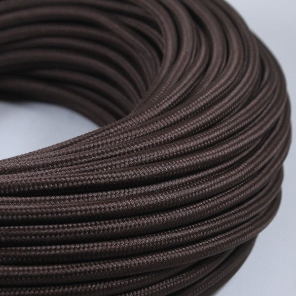 cable electrique couleur fil textile vintage tissu marron rond lampe luminaire style ancien coloré