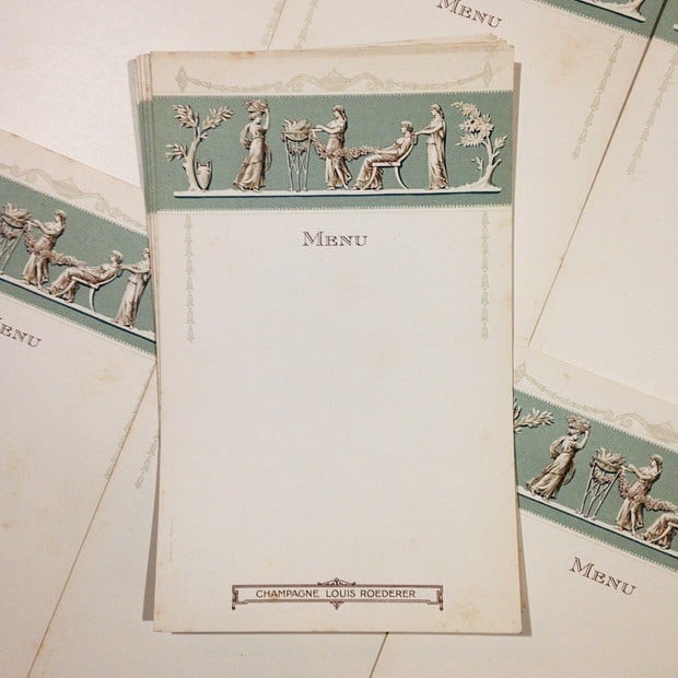 menu louis roederer champagne papier ancien vintage restaurant champagne 1950