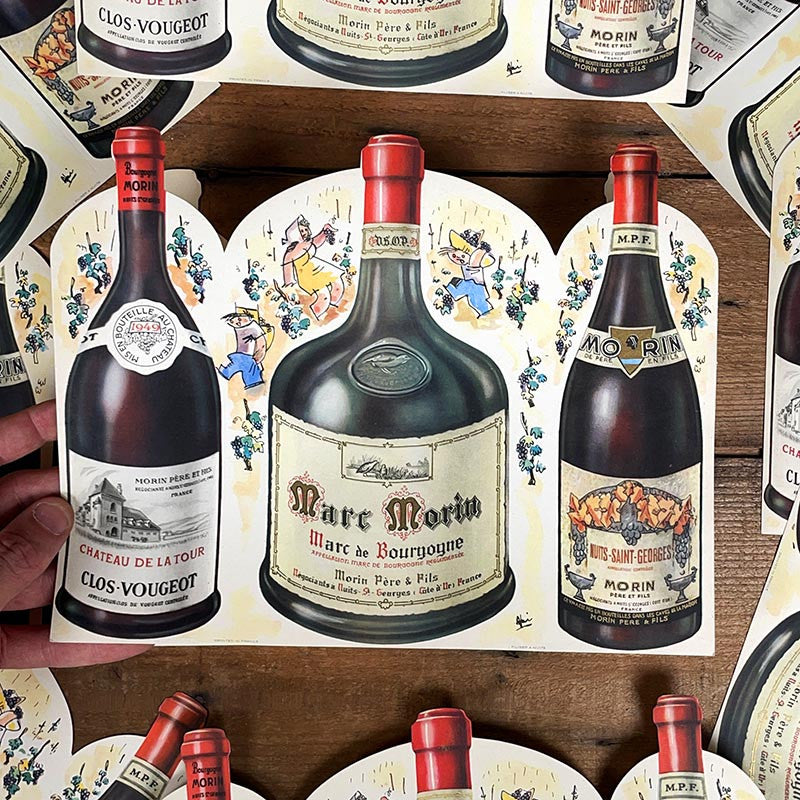 menu vin marc morin ancien vintage alcool imprimerie bistrot bar restaurant 1950 1940