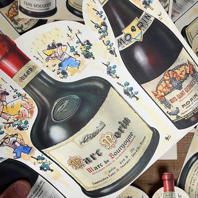 menu vin marc morin ancien vintage alcool imprimerie bistrot bar restaurant 1950 1940