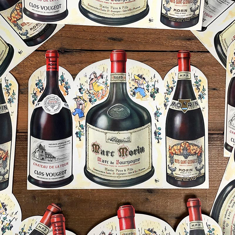 menu vin marc morin ancien vintage alcool imprimerie bistrot bar restaurant 1950 1940