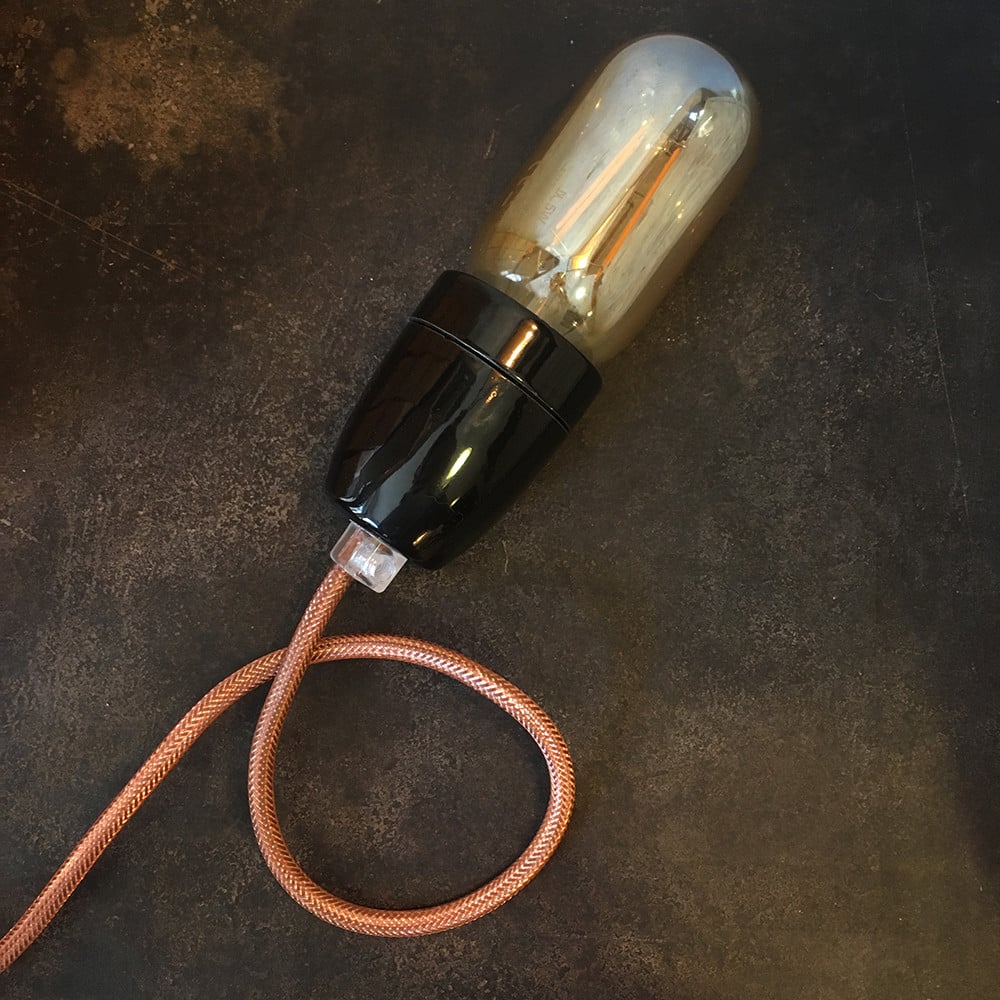 cable electrique fil textile vintage métal cuivre électricité rare rond