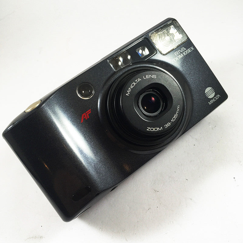 minolta riva af zoom 105 ex point and shoot ancien vintage 38-105mm  argentique 1993 compact camera