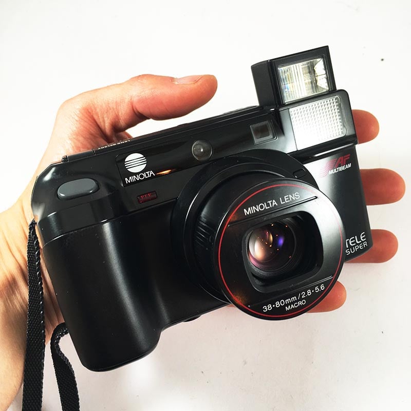 minolta af-tele super macro af dl point and shoot ancien vintage 35mm 35mm 80mm argentique 1988 bifocale