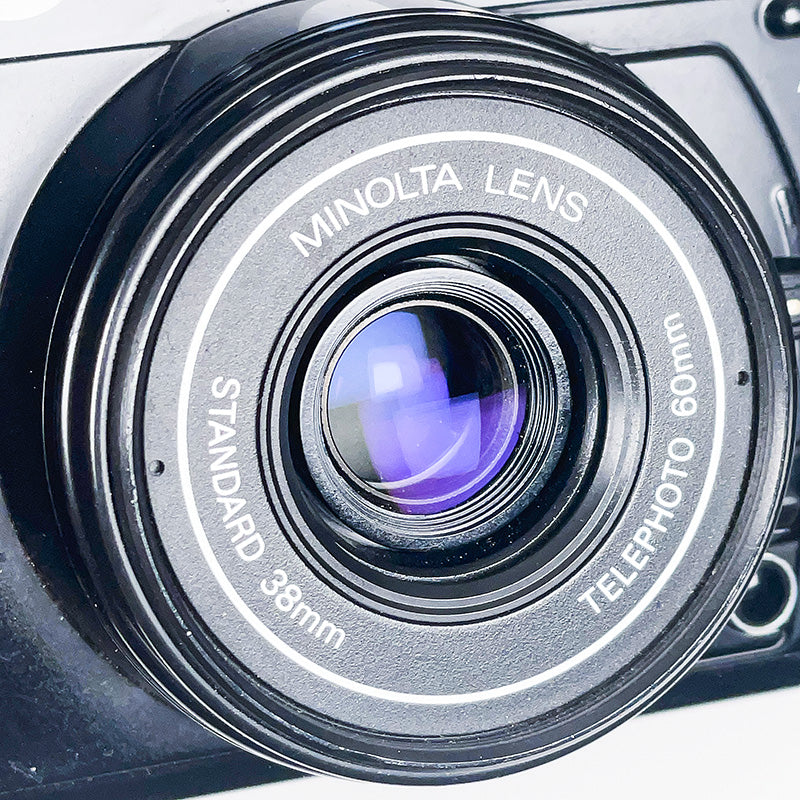 minolta aft af-T tele auto focus compact argentique pellicule film photo photographie 38mm 60mm double lens 24x36 35mm 135