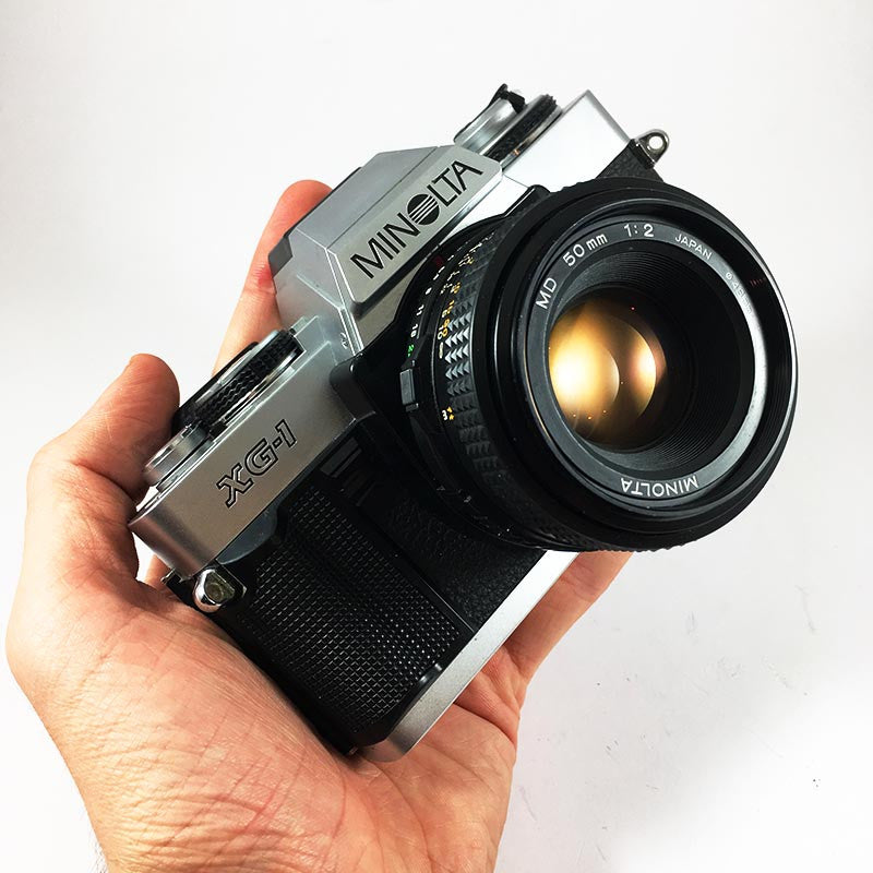 minolta xg1md 50mm 2 appareil argentique ancien reflex auto mode xg-1