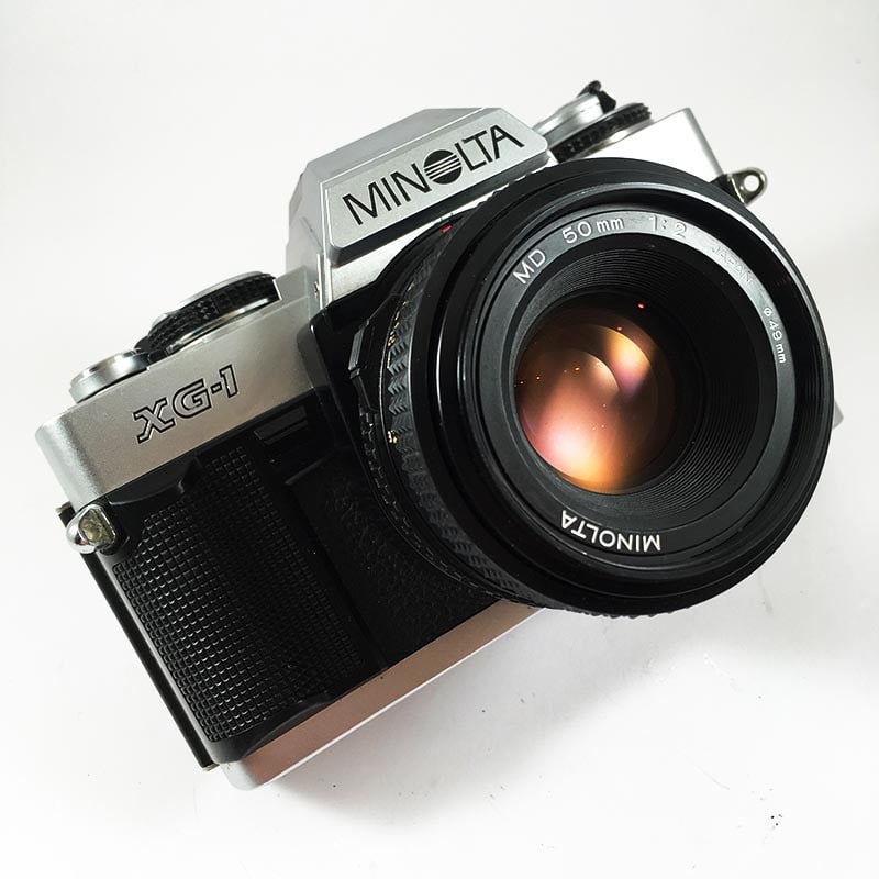 minolta xg1md 50mm 2 appareil argentique ancien reflex auto mode xg-1
