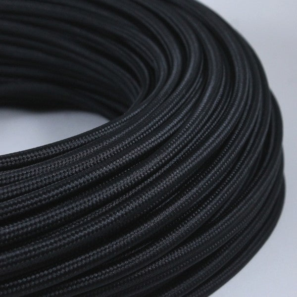 cable electrique couleur fil textile vintage tissu noir rond lampe luminaire style ancien coloré