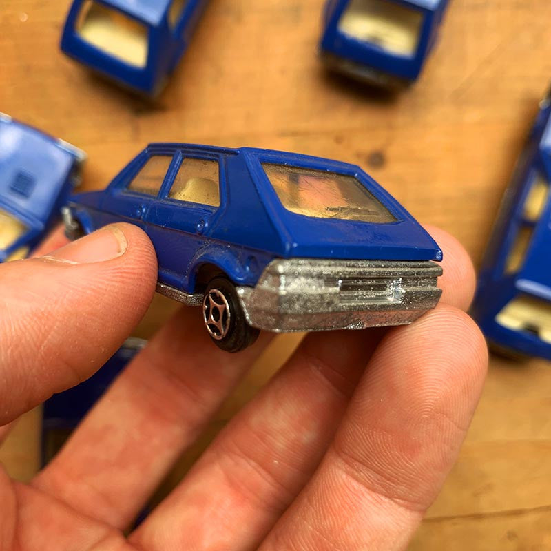 voiture miniature ancienne norev fiat ritmo bleu bleue mini jet minijet fabriqué en france 1980