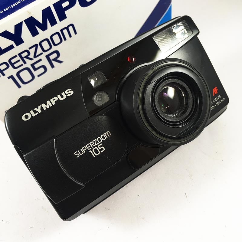 olympus af superzoom 105r zoom point and shoot ancien vintage 38-105mm  argentique 1999 compact camera boite box