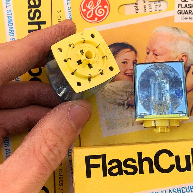 flash cube flashcubes ancien vintage cube 3 pack argentique 1980 GE