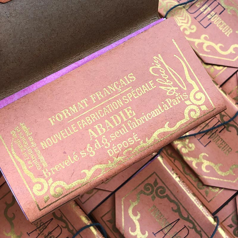 papier feuille a rouler cigarette Abadie orange papier de riz ancien vintage 1930 tabac