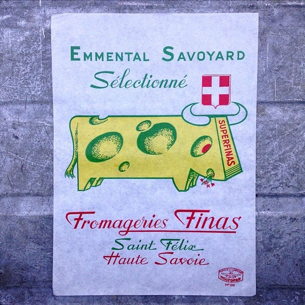 papier emballage fromageries finas vintage ancien 1950 1960
