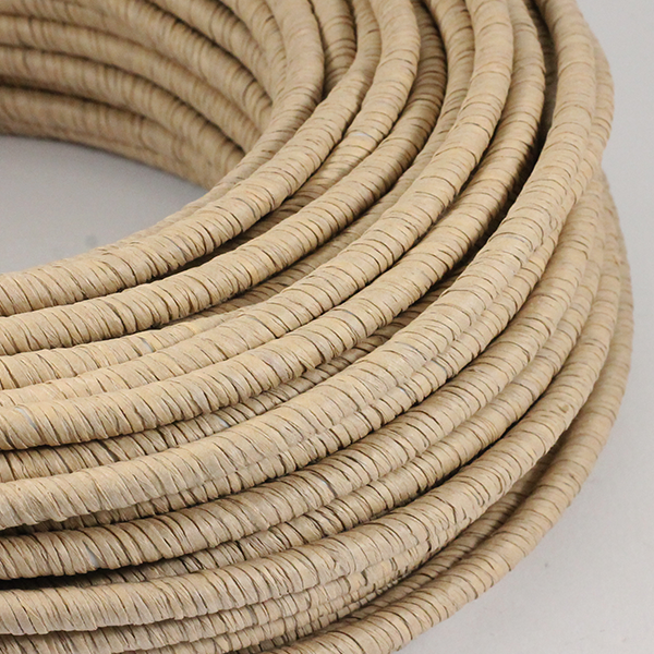 cable electrique couleur fil textile vintage papier tressé raphia rafia textile rond coloré
