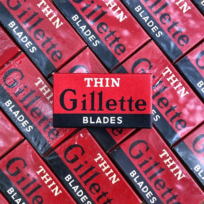 paquet de lames de rasoir anciennes barbe barbier acier ancien 1950 1960 Gillette Thin blades