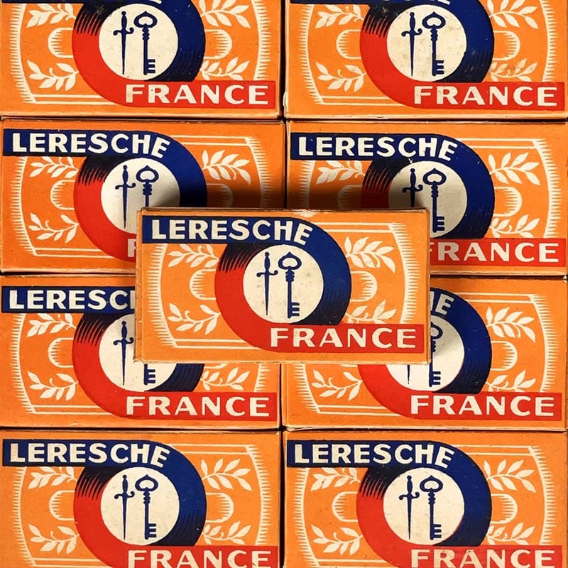 paquet de lames de rasoir anciennes barbe barbier acier ancien 1940 1950 leresche