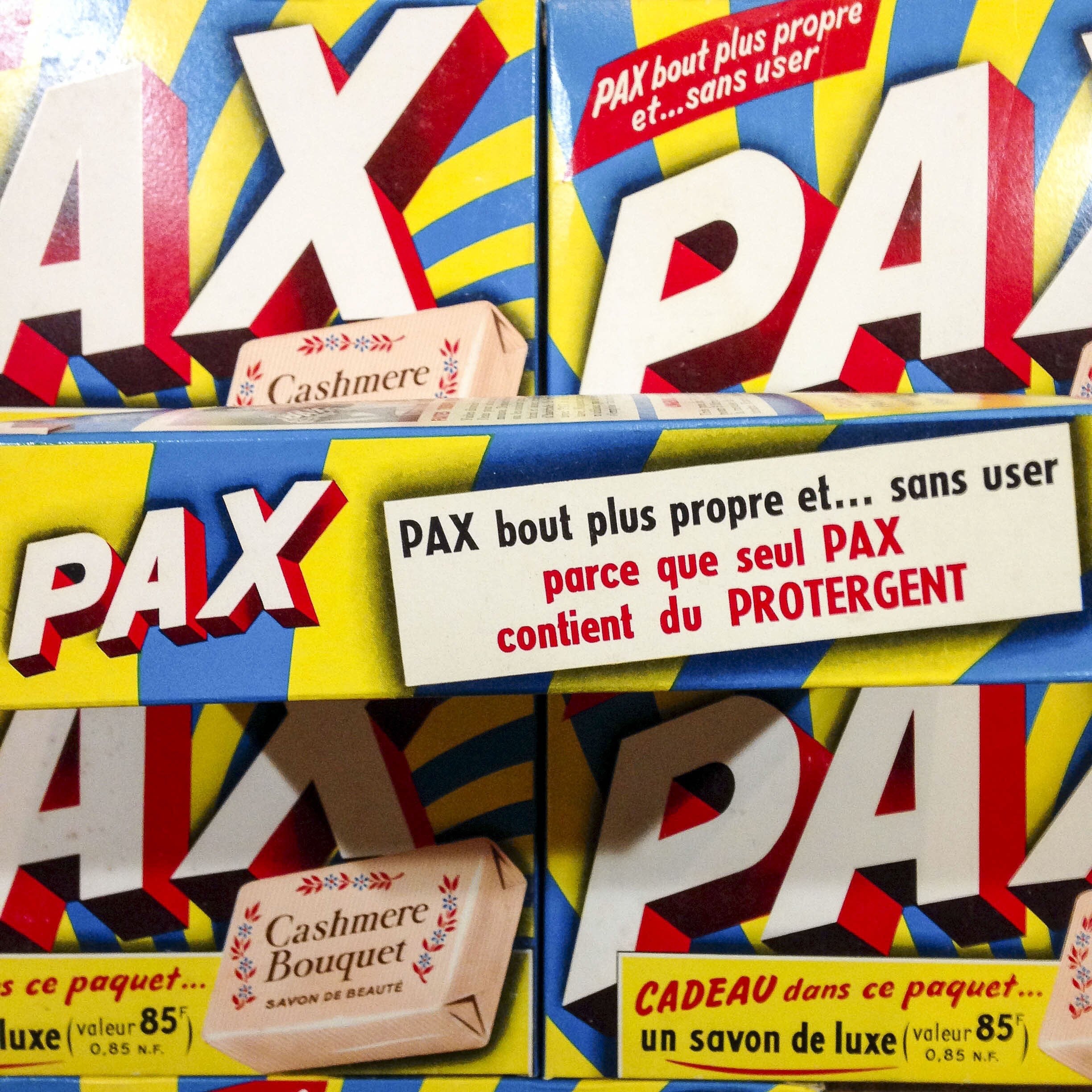 paquet lessive pax ancien vintage carton boite épicerie 1960