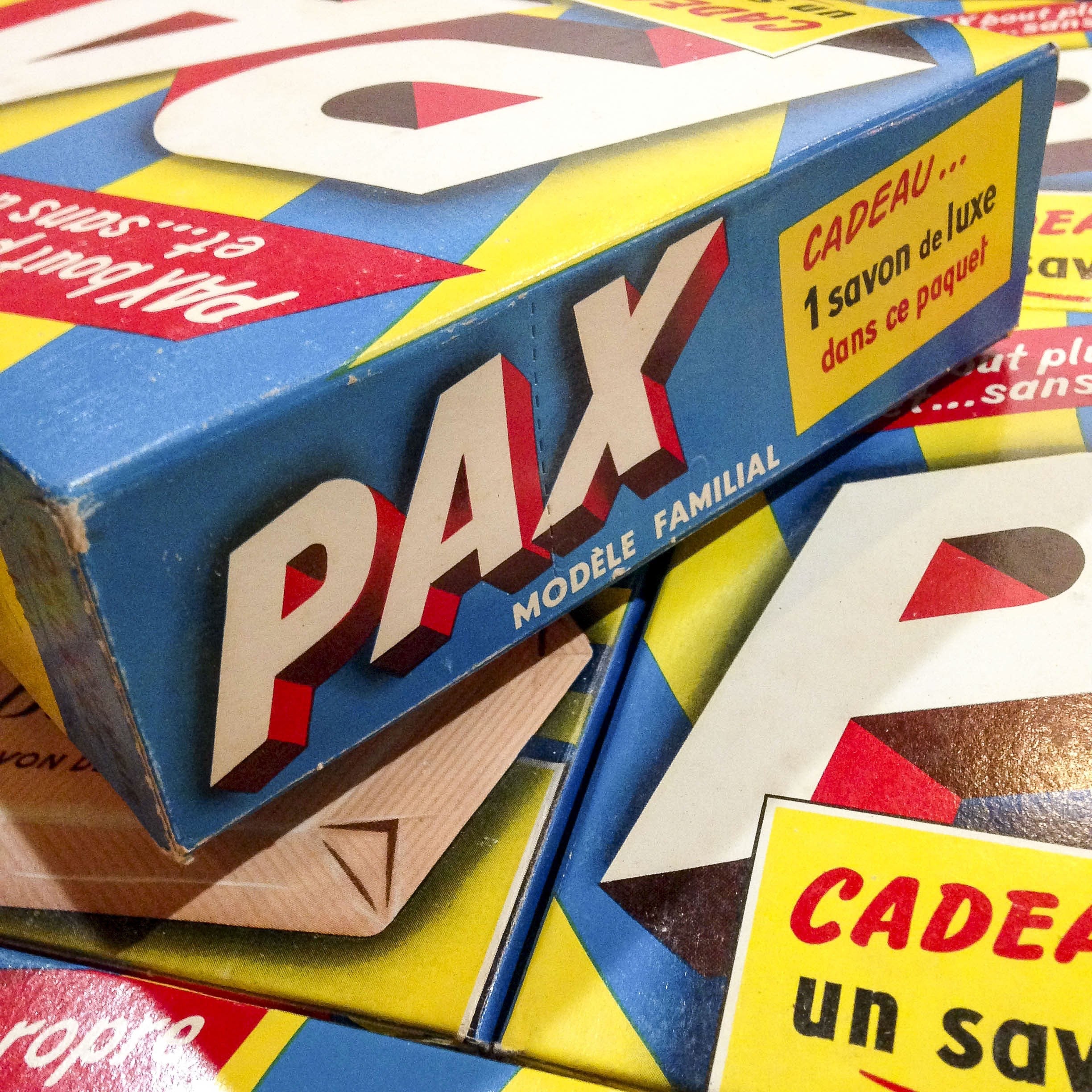 paquet lessive pax ancien vintage carton boite épicerie 1960