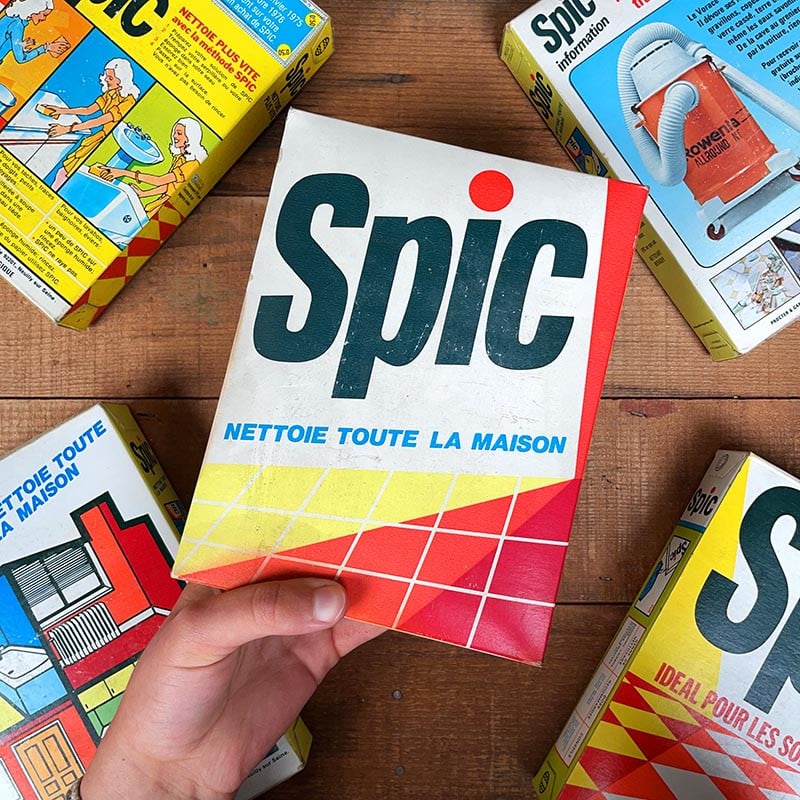 paquet lessive Spic carrelage ancien vintage carton franc épicerie 1970 1980