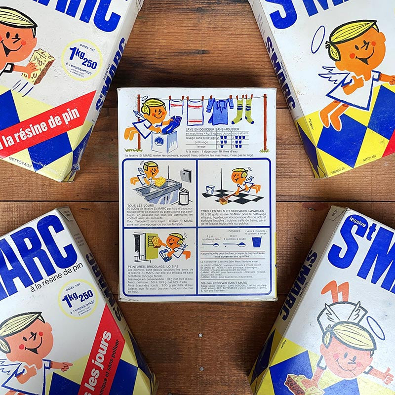 paquet lessive st saint marc ange ancien vintage carton franc épicerie 1970 1980