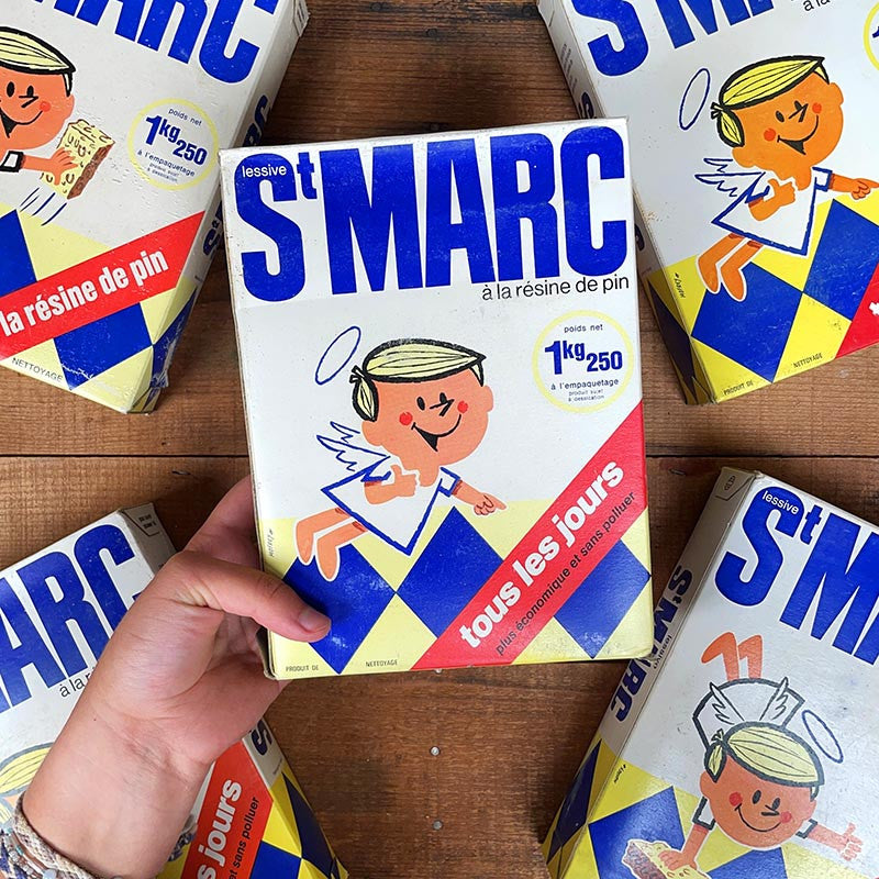 paquet lessive st saint marc ange ancien vintage carton franc épicerie 1970 1980