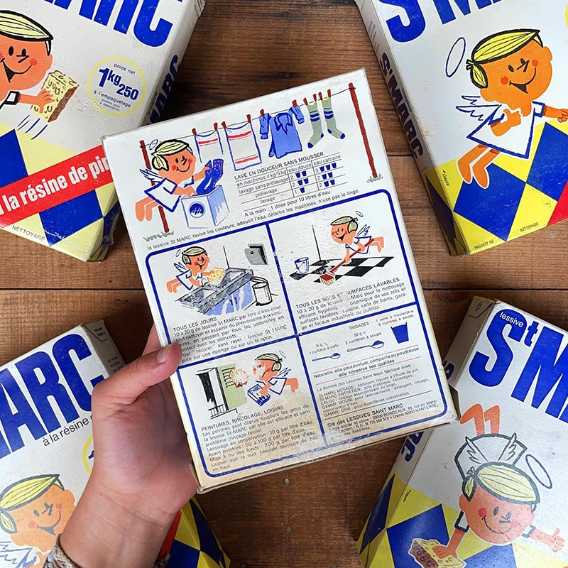 paquet lessive st saint marc ange ancien vintage carton franc épicerie 1970 1980