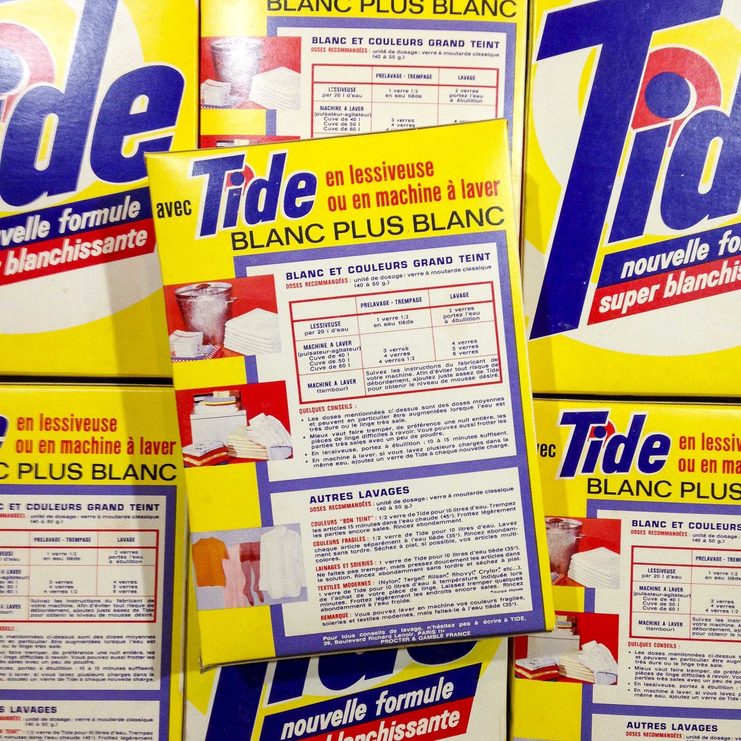 paquet lessive tide ancien vintage carton épicerie 1950