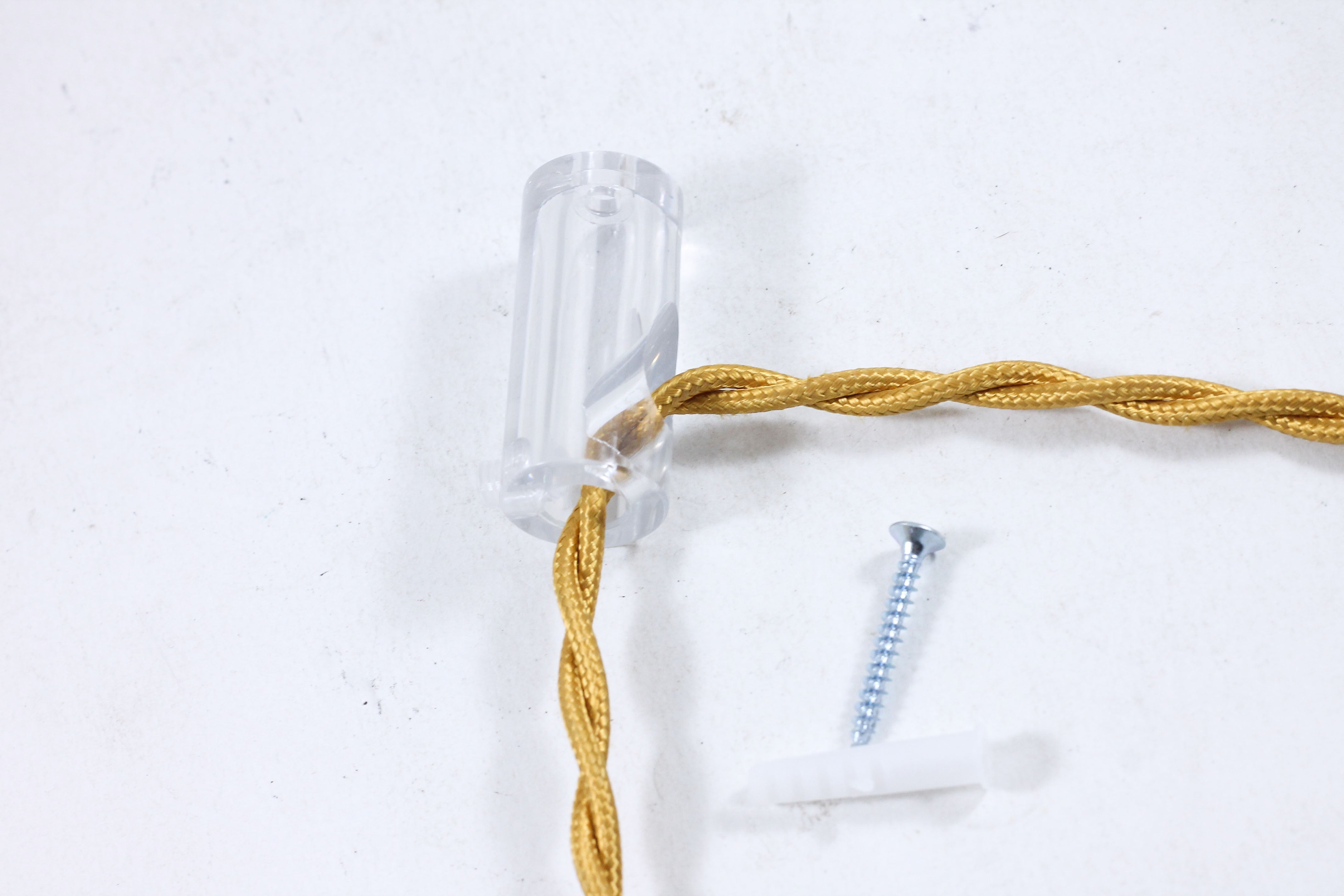 passage cable transparent angle droit ancien vintage quincaillerie électricité direction support