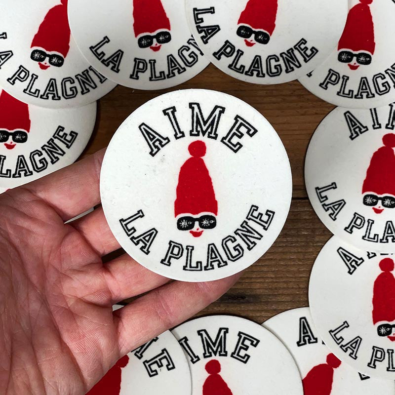 patch station de ski snow aime la plagne savoie sport hiver 1990 ancien vintage broderie atelier rond