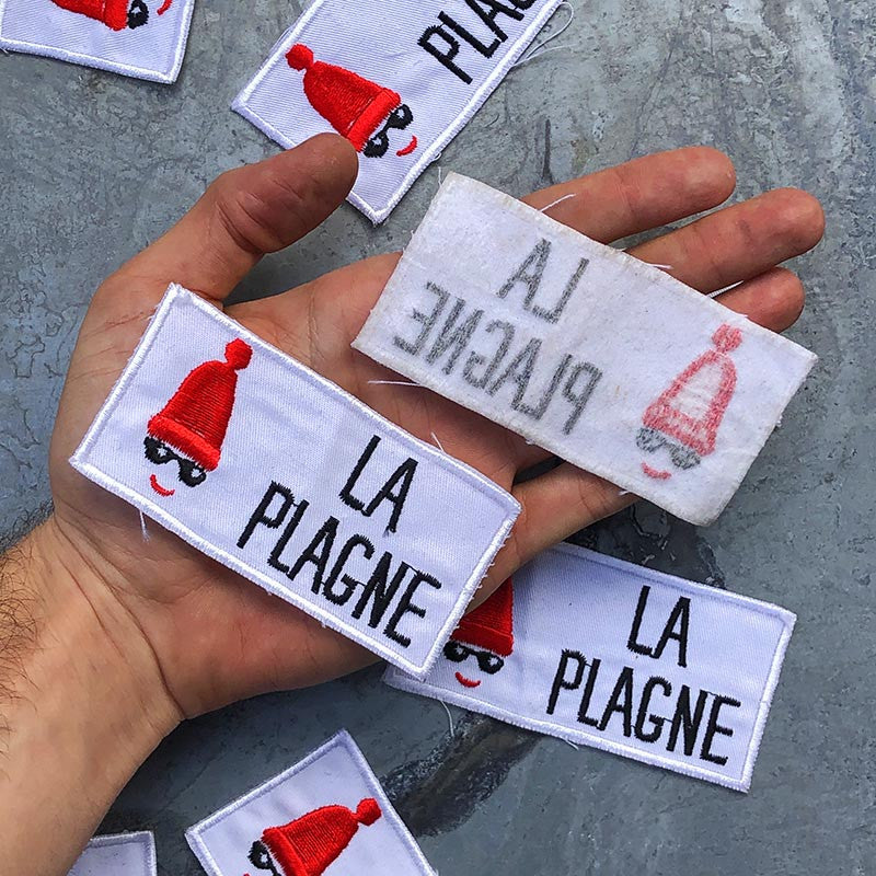 patch station de ski snow la plagne savoie sport hiver 1990 1992 ancien vintage broderie atelier