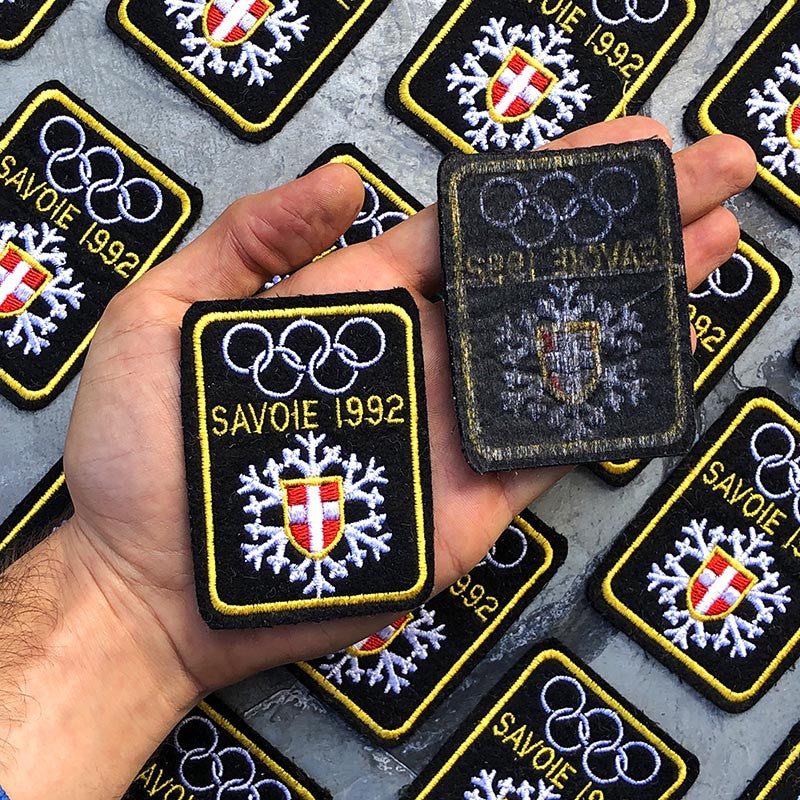 patch station de ski snow la plagne savoie sport hiver 1990 1992 ancien vintage broderie atelier thermocollant