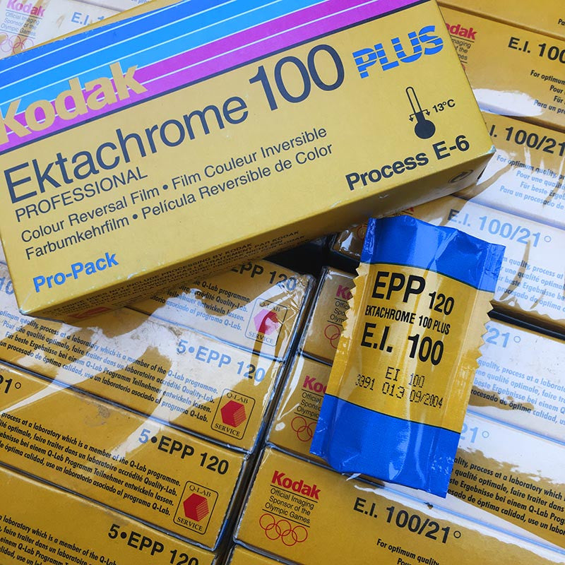 pack 5 ektachrome kodak 100 EPP Plus diapo positif pellicule 120 argentique moyen format e6 photographie 2004 périmée
