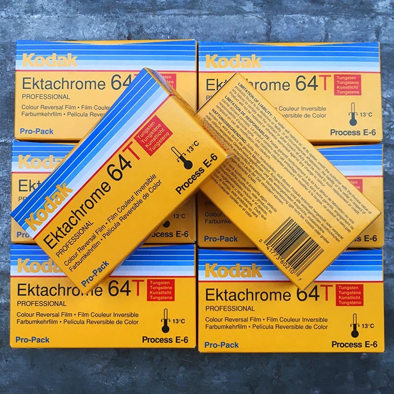 pack 5 ektachrome kodak 64T tungsten 64 iso diapo positif pellicule 120 argentique moyen format e6 photographie 1997 périmée