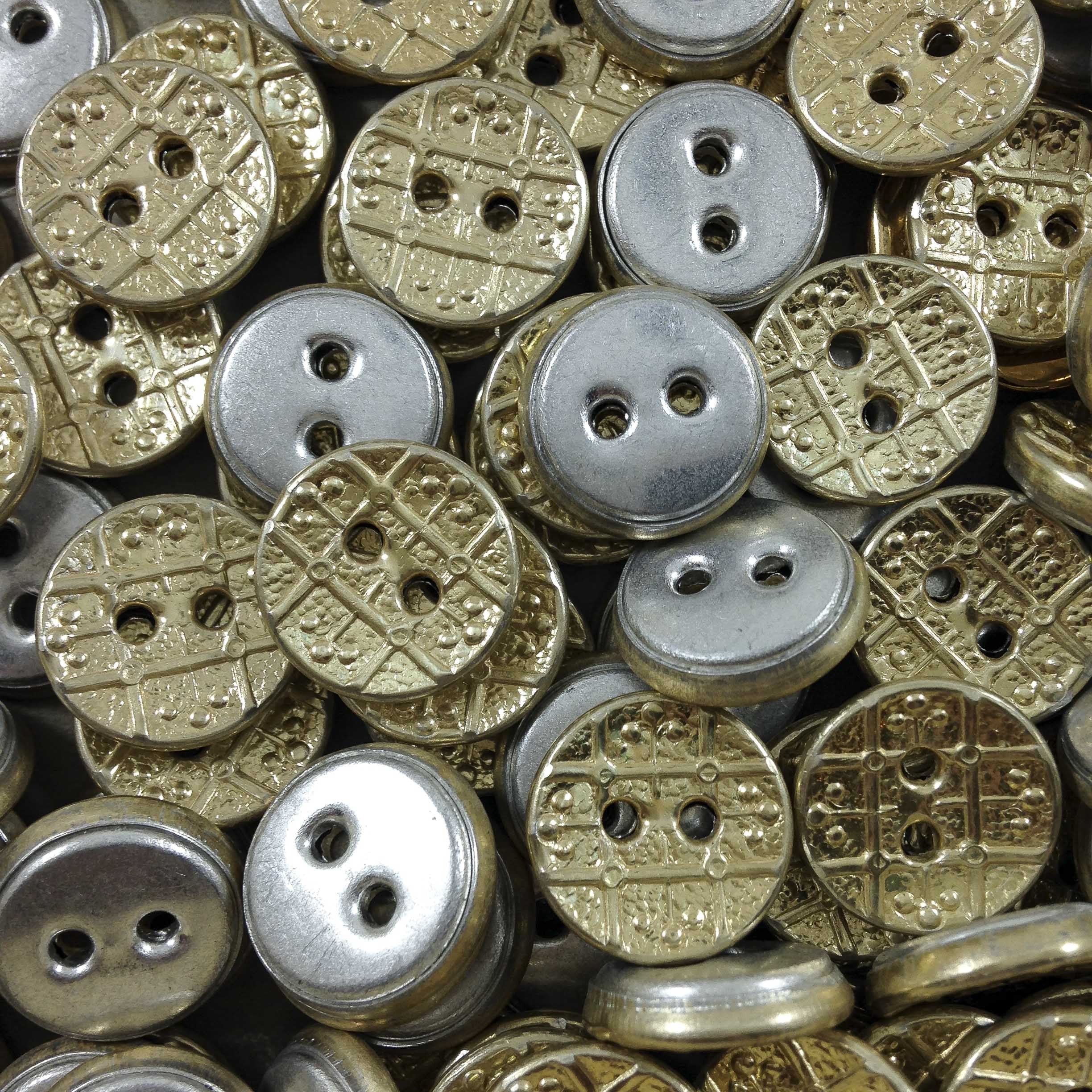 bouton doré ancien vintage mercerie plastique 9mm 1960