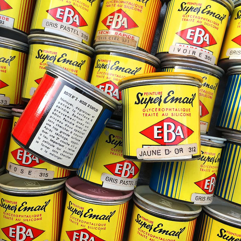 petit pot de peinture 1950 1960 super email EBA vintage