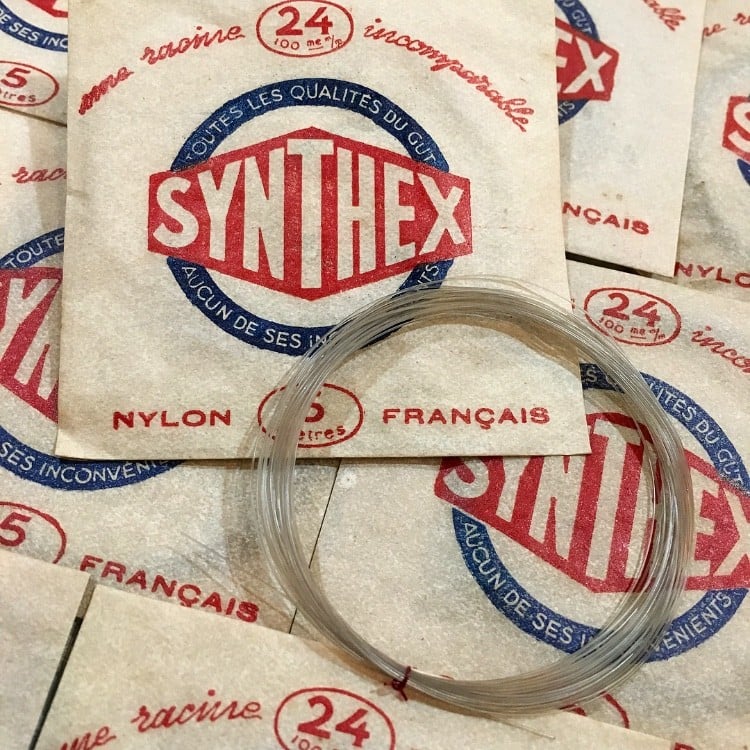 sachet fil pêche synthex nylon racine poisson ancien vintage 1930