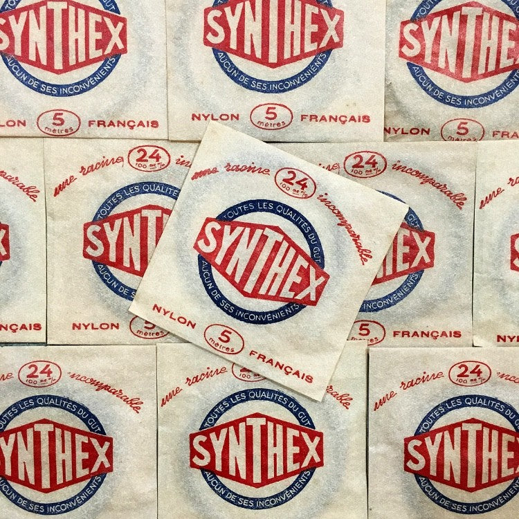 sachet fil pêche synthex nylon racine poisson ancien vintage 1930