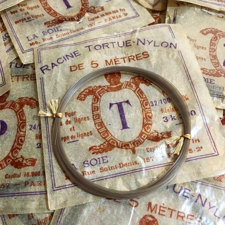 sachet fil pêche racine tortue nylon poisson ancien vintage racine
