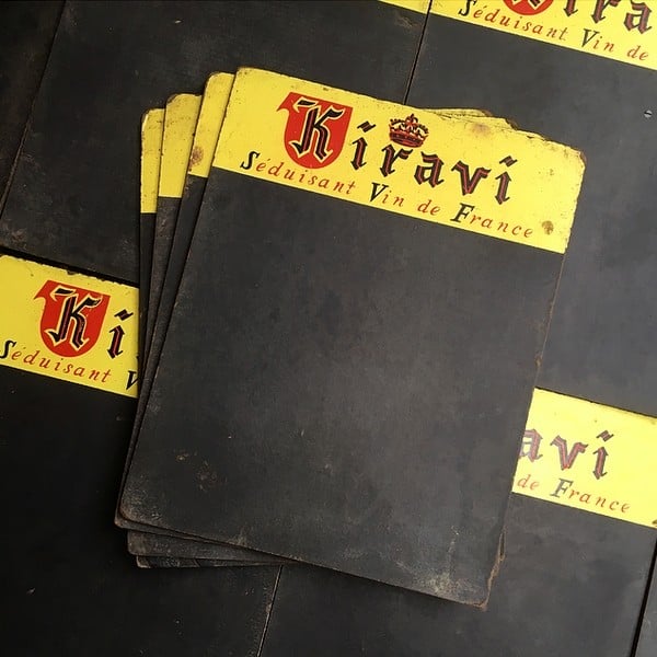 petite ardoise kiravi publicitaire marché vin cuit français vintage 1960