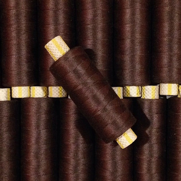 bobine marron fil cotton ancien vintage mercerie 1990