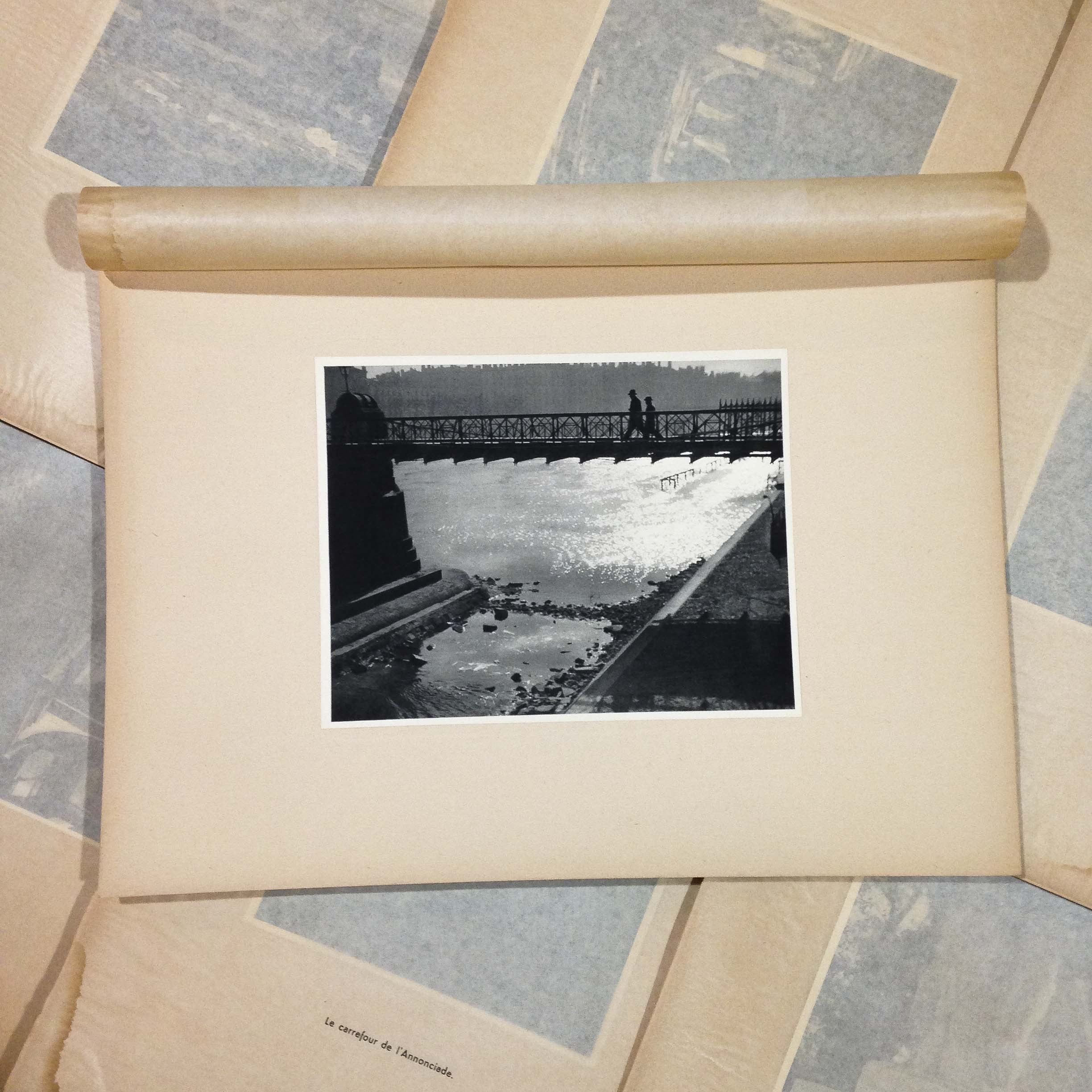 Pont palais justice gravure héliogravure ancien blanc et demilly noir et blanc lyon papier 1930 bouquiniste