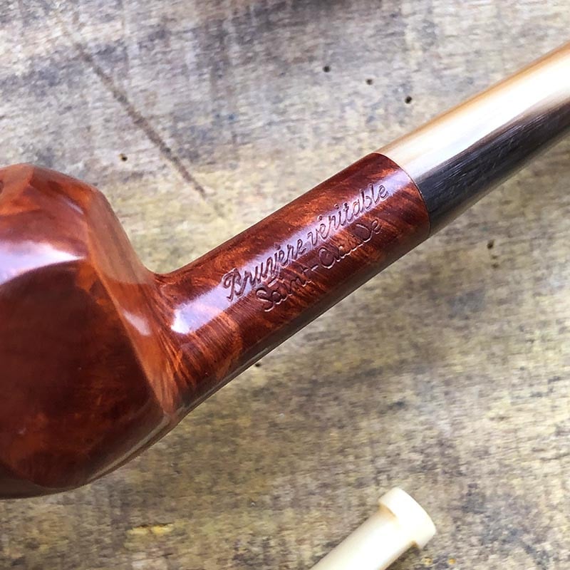pipe à fumer modèle panel hexagonale corne et racine de bruyère 1930 ancien vintage tabac saint claude ancienne