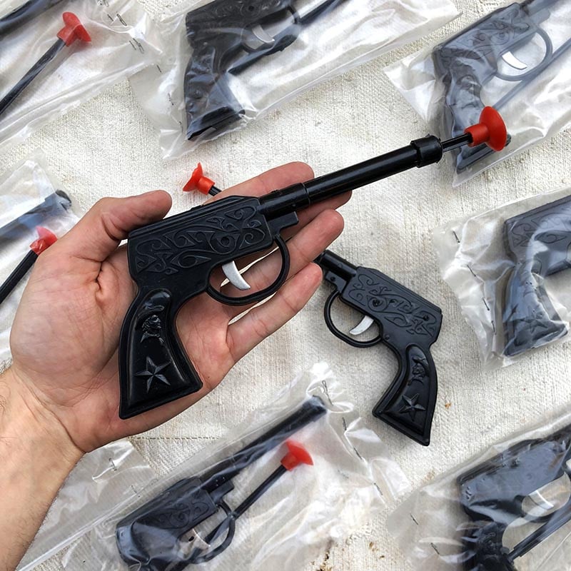 pistolet en plastique jouet ancien enfant fléchette fete forraine 1980 1970 vintage