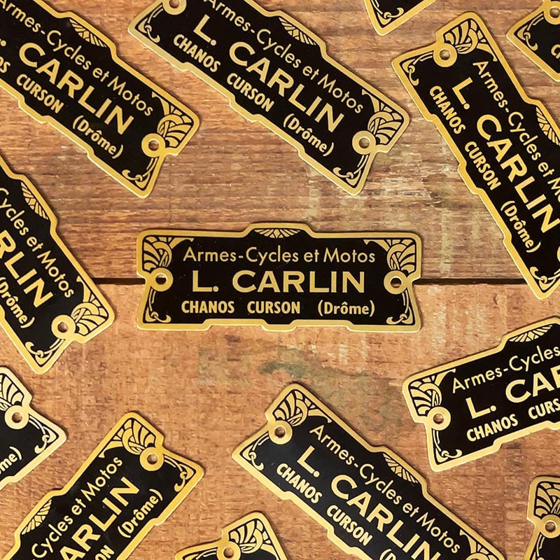 plaque de vélo l carlin drome chanos curson cycles ancienne ancien motos vintage 1920 1930