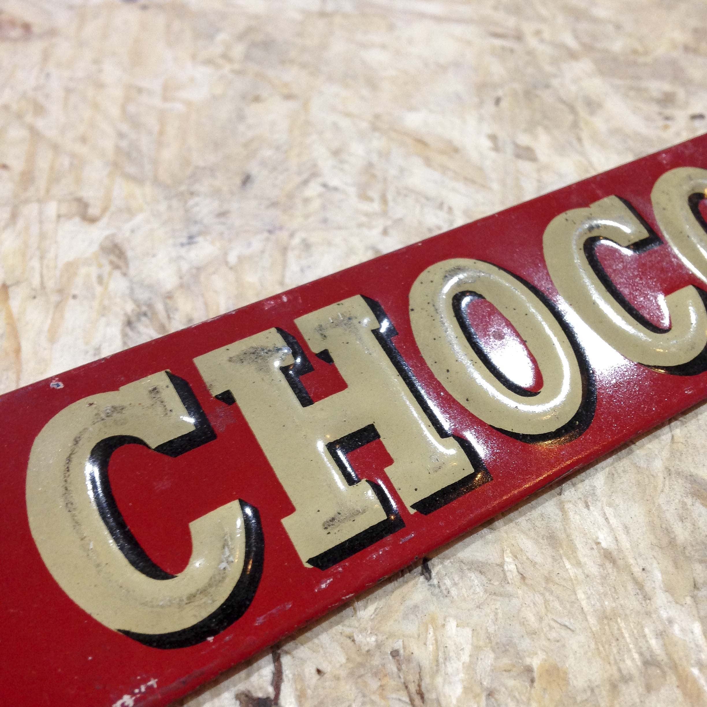 Lithographed Sheet Metal Sign Chocolat Pupier 1930 No. 1