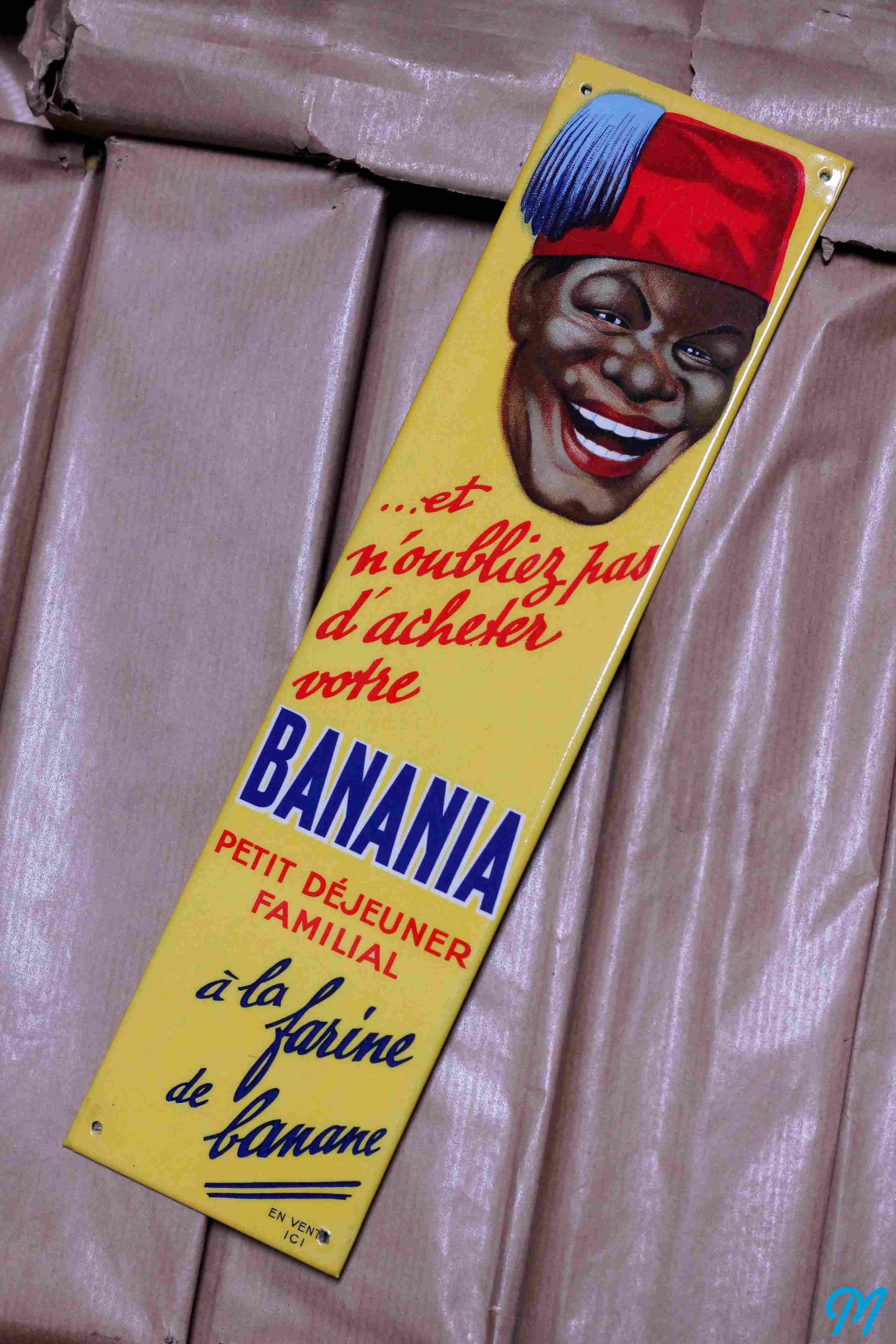 plaque de propreté ancienne banania publicitaire vintage 1949 1950 épicerie tôle glacoide