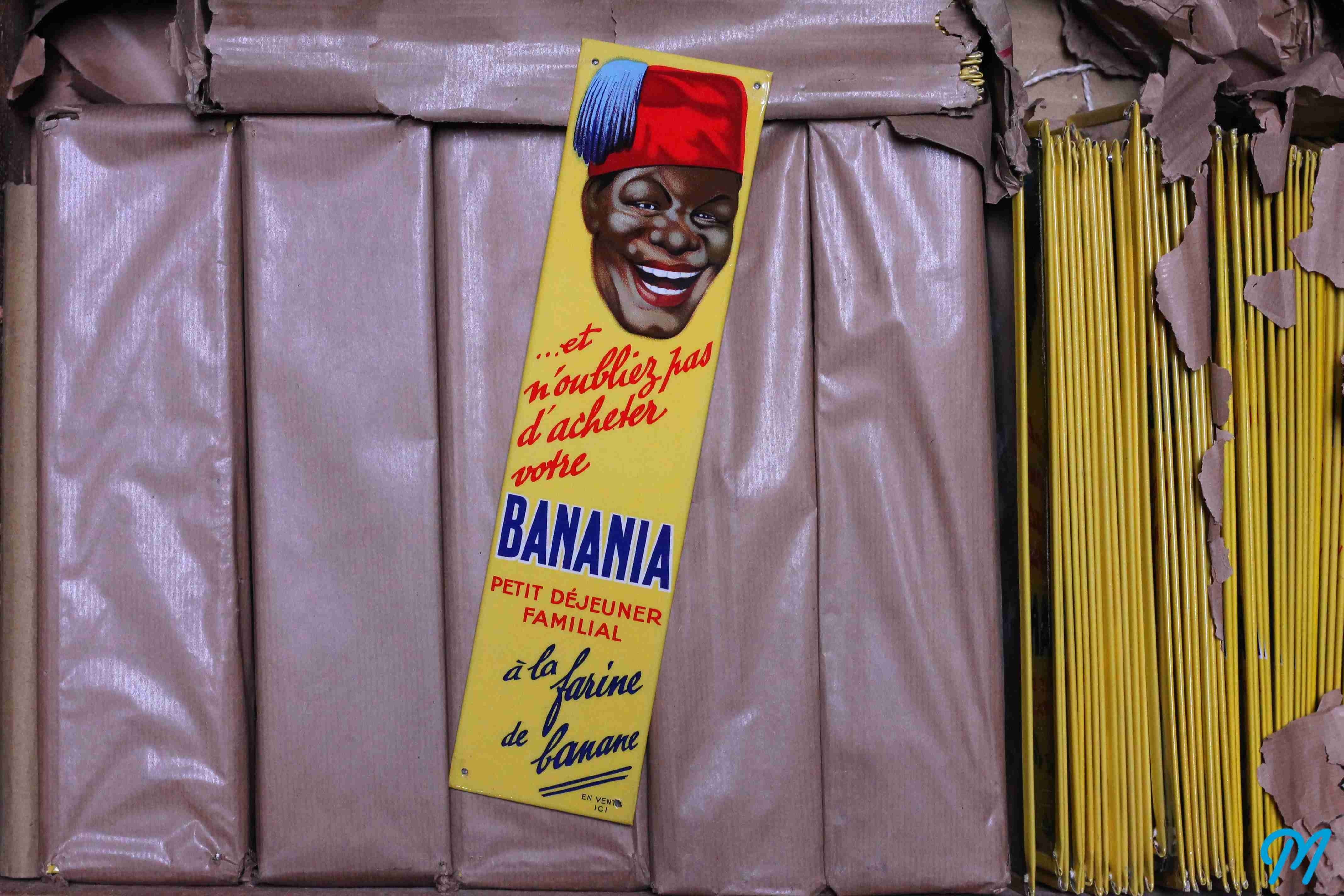 plaque de propreté ancienne banania publicitaire vintage 1949 1950 épicerie tôle glacoide
